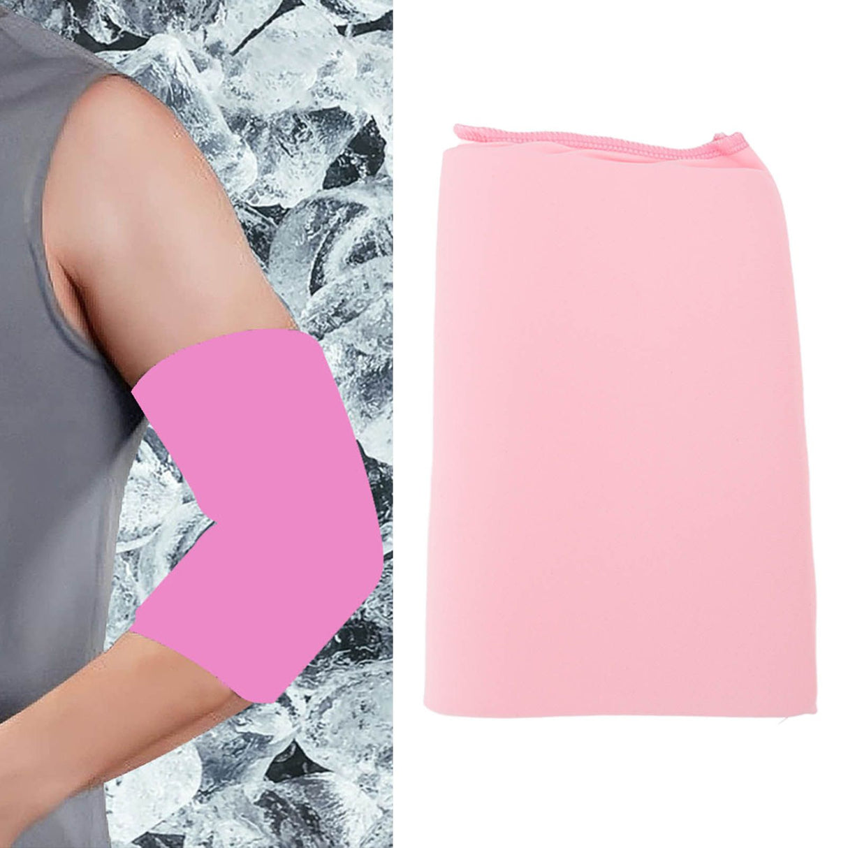 Gel Cold Compression Sleeve Reusable Pain Relief Recovery Gel Cold Sleeve Wrap for Knee Elbow Pink L