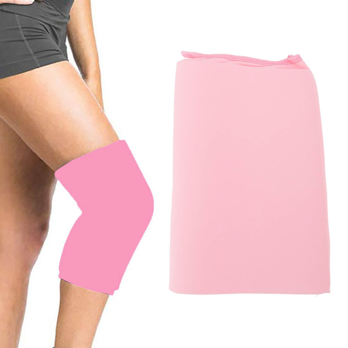 Gel Cold Compression Sleeve Reusable Pain Relief Recovery Gel Cold Sleeve Wrap for Knee Elbow Pink L
