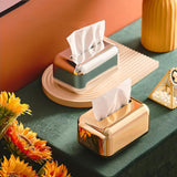 Tissue Storage Box Electroplated Magnetic Retro Built in Spring Facial Tissue Dispenser Box for Home Champagne Gold