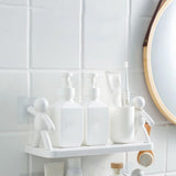 Wall Mounted Shelf Hole Free Installation Small Doll Shape Large Capacity Plastic Stable Load Bearing Storage Rack Grey