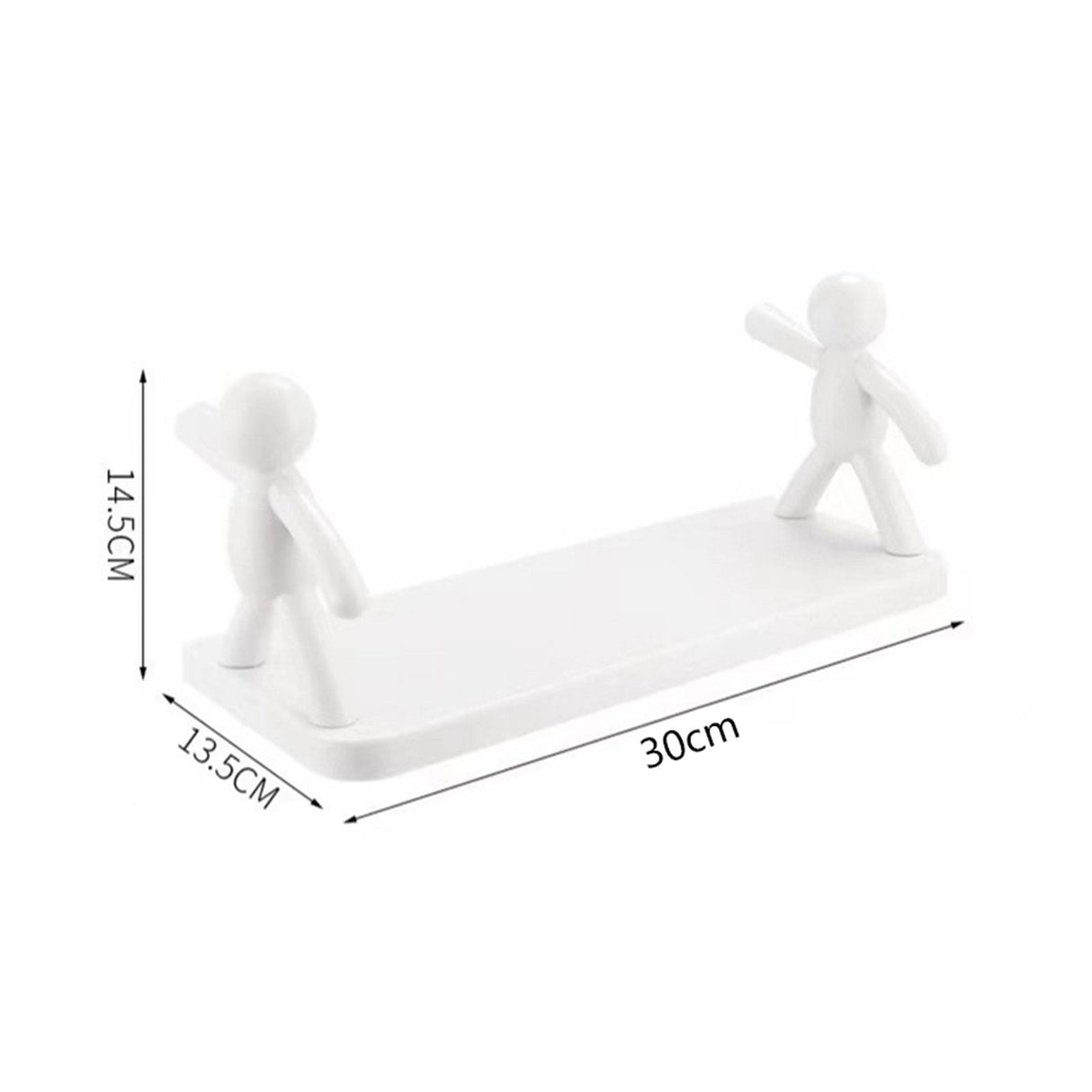 Wall Mounted Shelf Hole Free Installation Small Doll Shape Large Capacity Plastic Stable Load Bearing Storage Rack Grey