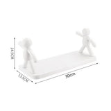 Wall Mounted Shelf Hole Free Installation Small Doll Shape Large Capacity Plastic Stable Load Bearing Storage Rack Grey