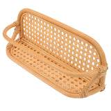 Rattan Wall Shelf Hand Crafted Durable Natural Rattan Hanging Rack Wall Storage Shelf for Bathroom Kitchen Living Room - 45-Degree Angle