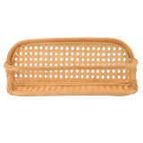 Rattan Wall Shelf Hand Crafted Durable Natural Rattan Hanging Rack Wall Storage Shelf for Bathroom Kitchen Living Room - Close-Up Angle