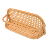 Rattan Wall Shelf Hand Crafted Durable Natural Rattan Hanging Rack Wall Storage Shelf for Bathroom Kitchen Living Room - Extra Image