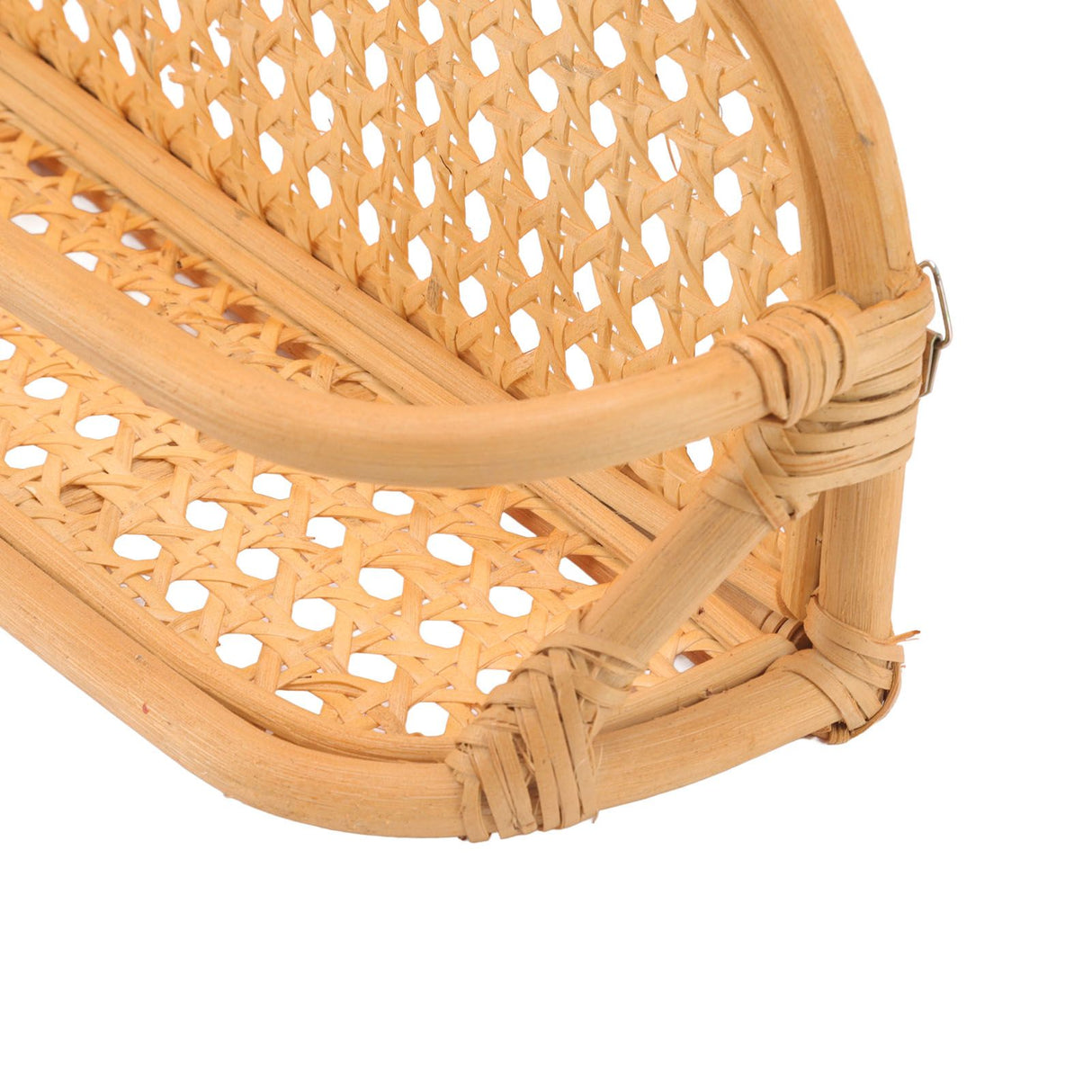 Rattan Wall Shelf Hand Crafted Durable Natural Rattan Hanging Rack Wall Storage Shelf for Bathroom Kitchen Living Room