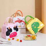 Thermal Bag Cartoon Large Capacity Heat Preservation Cute Lunch Bag for Children Green Dinosaur