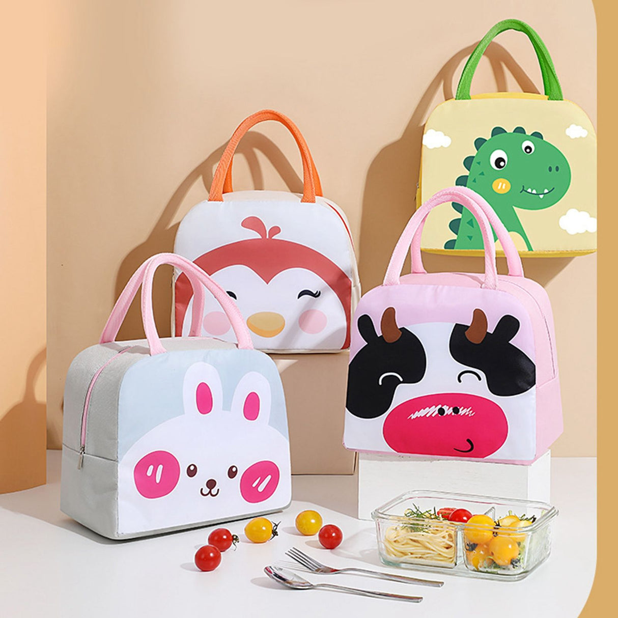 Thermal Bag Cartoon Large Capacity Heat Preservation Cute Lunch Bag for Children Bunny