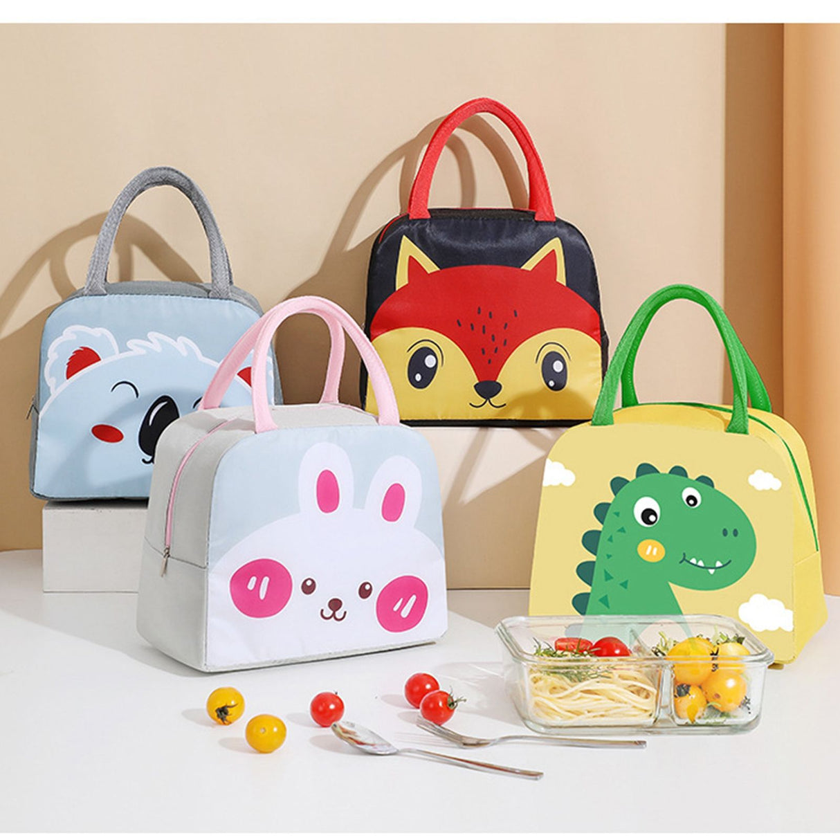 Thermal Bag Cartoon Large Capacity Heat Preservation Cute Lunch Bag for Children Bunny