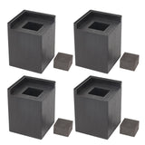 4PCS Sofa Risers Square 4in Porose Bed Lifts Furniture Risers for Fixing Small Pointy Feet Black - Rear View