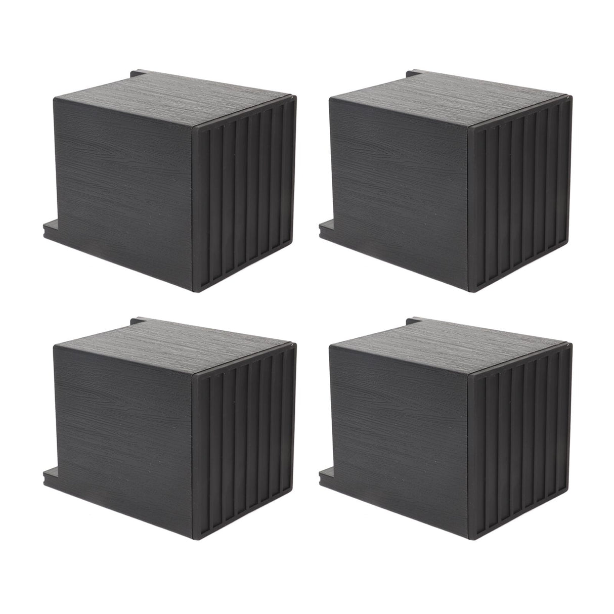 4PCS Sofa Risers Square 4in Porose Bed Lifts Furniture Risers for Fixing Small Pointy Feet Black