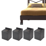 4PCS Sofa Risers Square 4in Porose Bed Lifts Furniture Risers for Fixing Small Pointy Feet Black - Extra Image