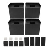 4 PCS 4in L Shaped Anti Vibration Pads Rectangular Non Slip Foot Pad Bed Risers for Washing Machine Sofa Furniture - Front View