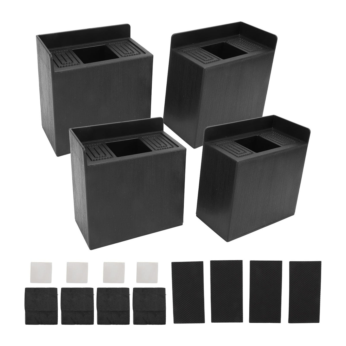 4 PCS 4in L Shaped Anti Vibration Pads Rectangular Non Slip Foot Pad Bed Risers for Washing Machine Sofa Furniture