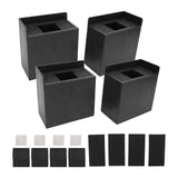 4 PCS 4in L Shaped Anti Vibration Pads Rectangular Non Slip Foot Pad Bed Risers for Washing Machine Sofa Furniture