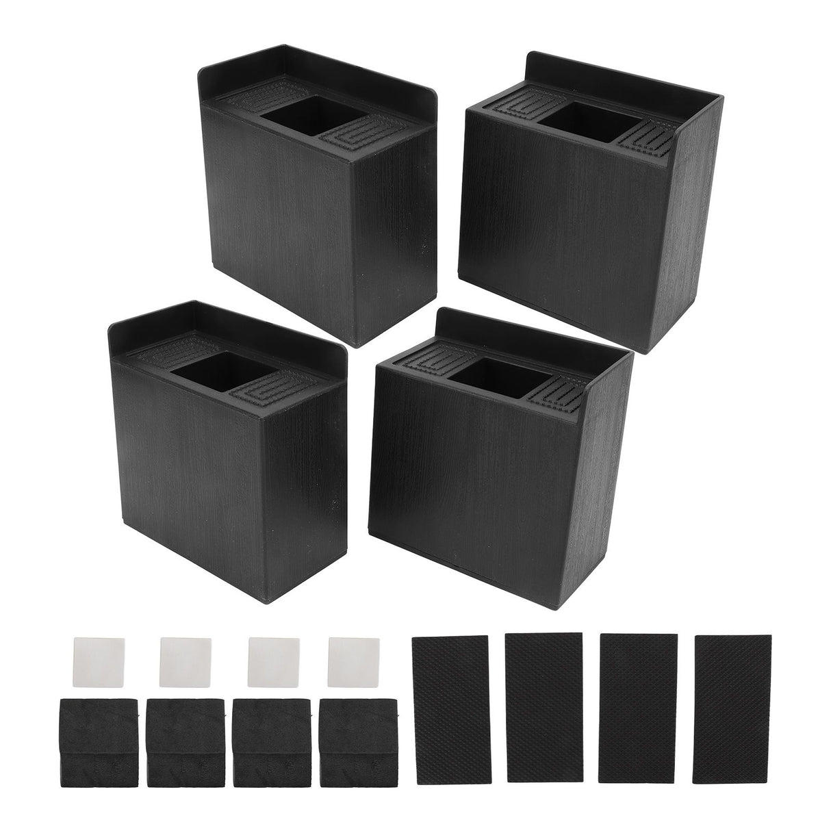 4 PCS 4in L Shaped Anti Vibration Pads Rectangular Non Slip Foot Pad Bed Risers for Washing Machine Sofa Furniture