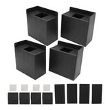 4 PCS 4in L Shaped Anti Vibration Pads Rectangular Non Slip Foot Pad Bed Risers for Washing Machine Sofa Furniture