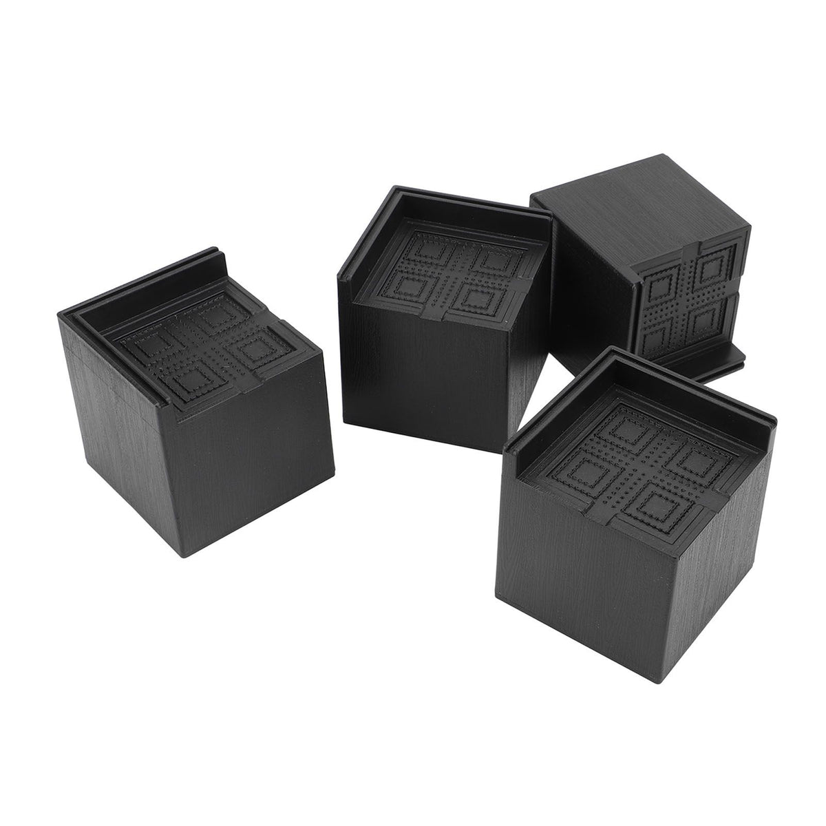 4Pcs Furniture Risers Plastic EVA Square 3in Support Up to 2200LBS for Washing Machine Bed Couch Table Sofa