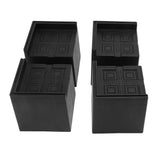 4Pcs Furniture Risers Plastic EVA Square 3in Support Up to 2200LBS for Washing Machine Bed Couch Table Sofa