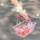 Table Storage Basket Iron Sturdy Stable Healthy Oil Paint Beautiful Portable Storage Basket for Bedroom 18x13 5x9cm - Rear View