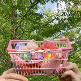 Table Storage Basket Iron Sturdy Stable Healthy Oil Paint Beautiful Portable Storage Basket for Bedroom 18x13 5x9cm - Extra Image