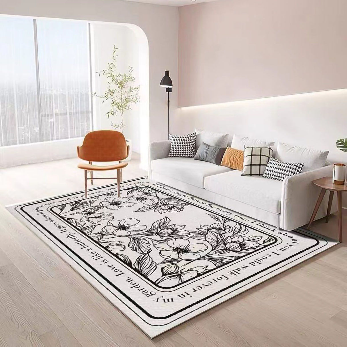 Carpet Large Area Floral Pattern Mordern Soft Carpet for Living Room Bedroom Dining Room Square 60×120cm