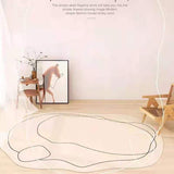 Carpet Simple Thickened Densified Odorless Machine Washable Area Rug for Living Room Irregular Shape Milky White 60x120cm/23.6x47.2in