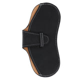 Leather Sunglasses Case Portable PU Leather Eyeglass Case Leather Wear Resistant Simple Eyeglass Case for Sunglasses Black - Front View