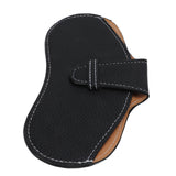 Leather Sunglasses Case Portable PU Leather Eyeglass Case Leather Wear Resistant Simple Eyeglass Case for Sunglasses Black - Top-Down View