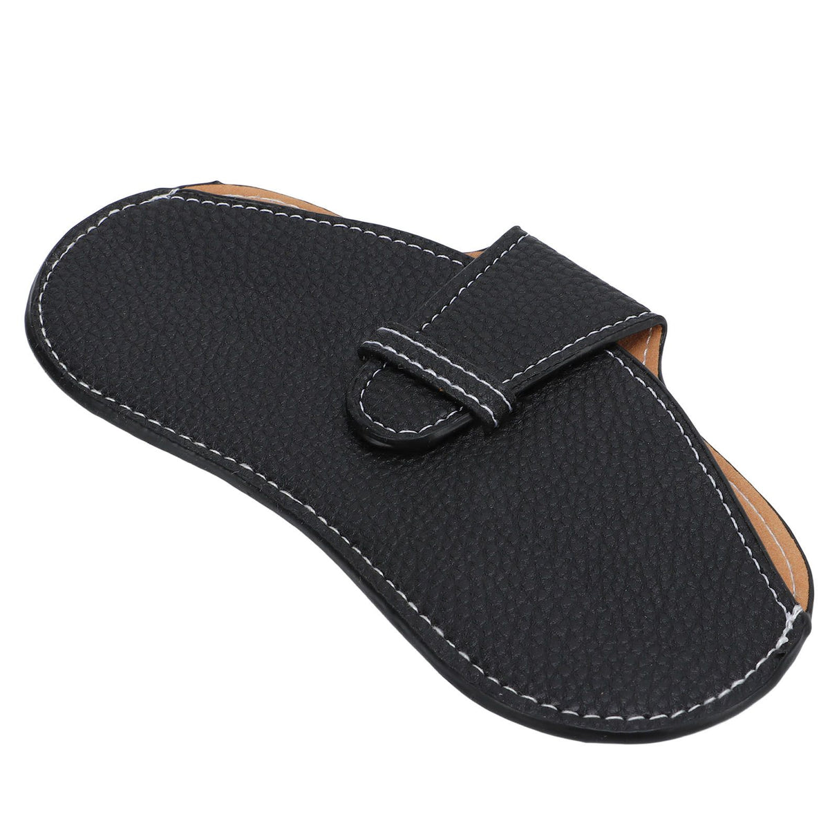 Leather Sunglasses Case Portable PU Leather Eyeglass Case Leather Wear Resistant Simple Eyeglass Case for Sunglasses Black
