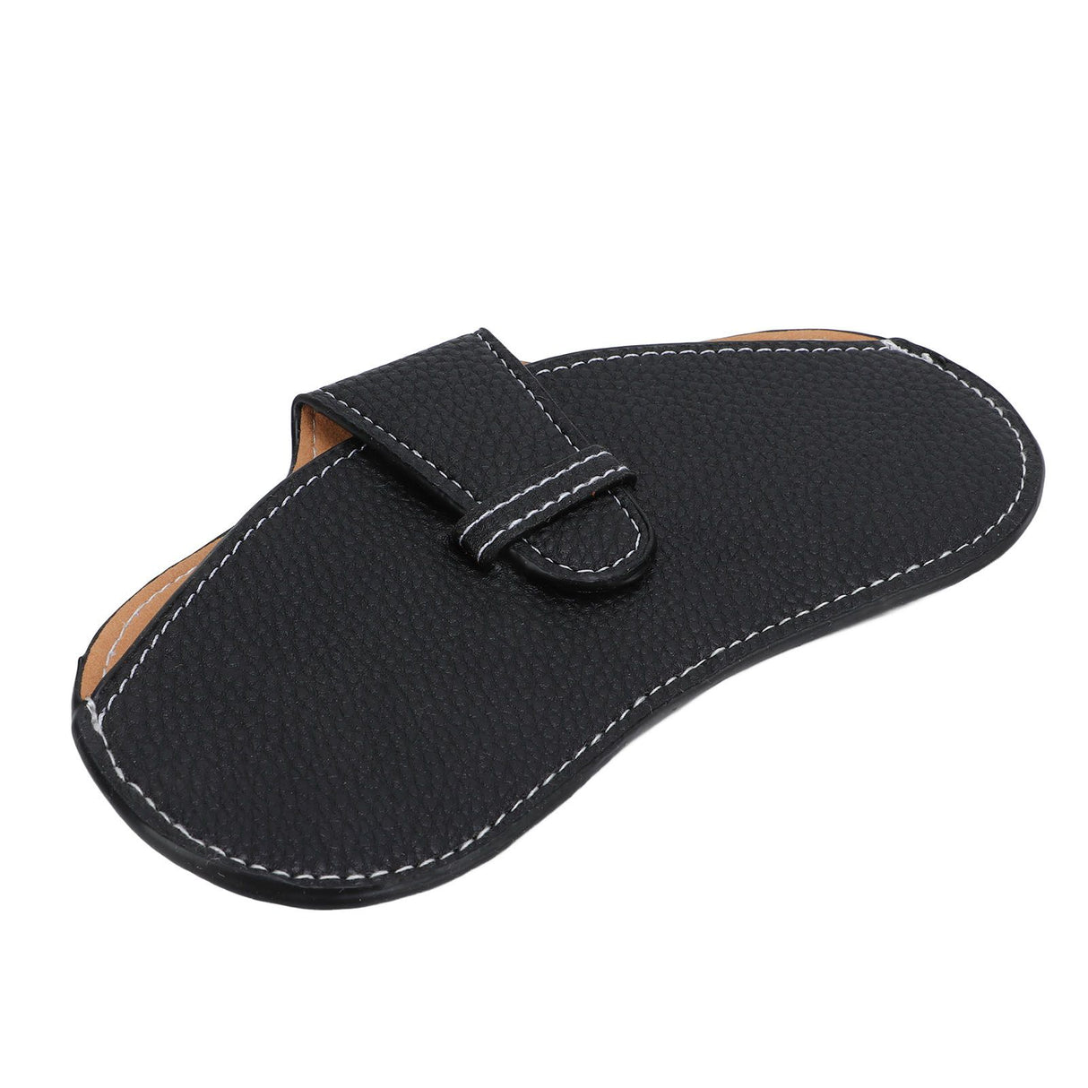 Leather Sunglasses Case Portable PU Leather Eyeglass Case Leather Wear Resistant Simple Eyeglass Case for Sunglasses Black