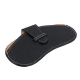 Leather Sunglasses Case Portable PU Leather Eyeglass Case Leather Wear Resistant Simple Eyeglass Case for Sunglasses Black - Rear View