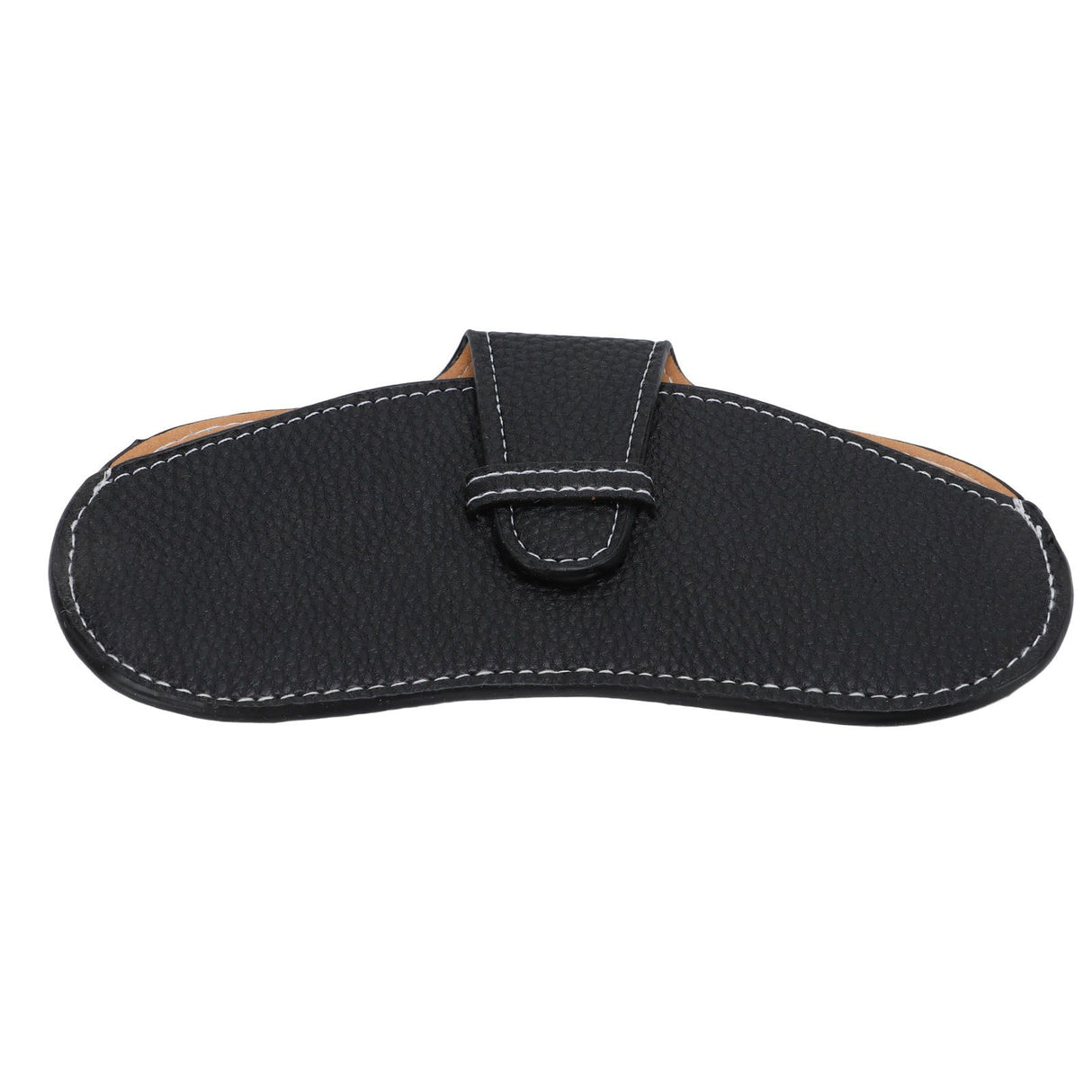 Leather Sunglasses Case Portable PU Leather Eyeglass Case Leather Wear Resistant Simple Eyeglass Case for Sunglasses Black
