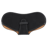 Leather Sunglasses Case Portable PU Leather Eyeglass Case Leather Wear Resistant Simple Eyeglass Case for Sunglasses Black - Low Angle