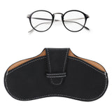 Leather Sunglasses Case Portable PU Leather Eyeglass Case Leather Wear Resistant Simple Eyeglass Case for Sunglasses Black