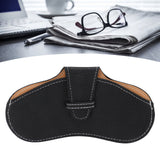 Leather Sunglasses Case Portable PU Leather Eyeglass Case Leather Wear Resistant Simple Eyeglass Case for Sunglasses Black - Extra Image
