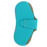 Leather Sunglasses Case Portable PU Leather Eyeglass Case Leather Wear Resistant Simple Eyeglass Case for Sunglasses Blue - Top-Down View