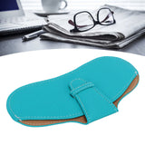 Leather Sunglasses Case Portable PU Leather Eyeglass Case Leather Wear Resistant Simple Eyeglass Case for Sunglasses Blue