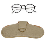 Leather Sunglasses Case Portable PU Leather Eyeglass Case Leather Wear Resistant Simple Eyeglass Case for Sunglasses Yellow - Extra Image