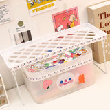 Desktop Foldable Shelf Space Saving Home Desk Storage Layered Rack for Dormitory Office School Small 34x14x16cm / 13.4x5.5x6.3in - Front View