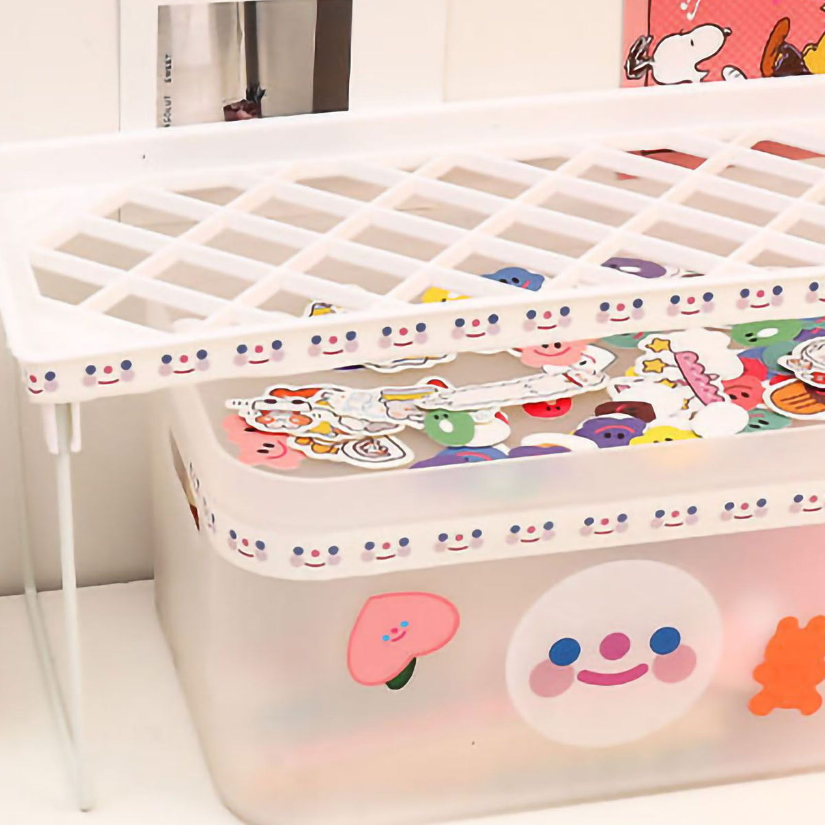 Desktop Foldable Shelf Space Saving Home Desk Storage Layered Rack for Dormitory Office School Small 34x14x16cm / 13.4x5.5x6.3in