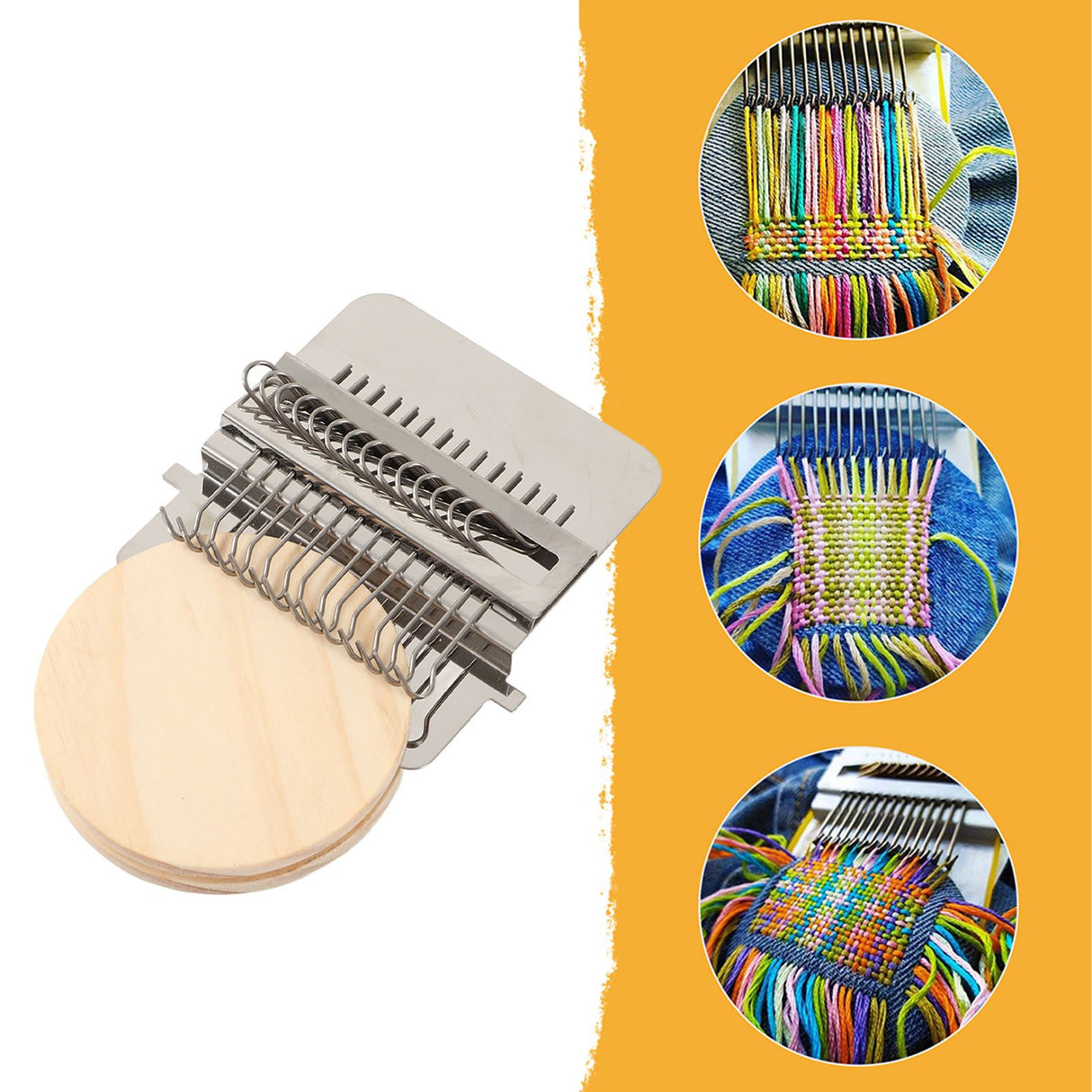 Small Weaving Loom Stainless Steel Pine Household Stitching Mending Tool for Clothes Socks
