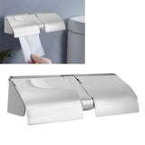 Toilet Paper Holder 304 Stainless Steel Wall Mounted With Lock and Cover Waterproof Bathroom Roll Tissue Holder - Extra Image