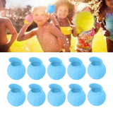 10 Pcs Reusable Water Balloons Silicone Water Balloons Self Sealing Quick Fill Summer Pool Beach Party Game Toy Light Blue