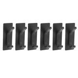 6Pcs Adhesive Hook Stainless Steel Dual Prong Wall Mounted Black for Towel Clothes