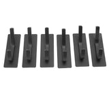 6Pcs Adhesive Hook Stainless Steel Dual Prong Wall Mounted Black for Towel Clothes