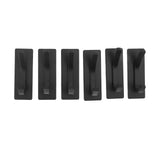 6Pcs Adhesive Hook Stainless Steel Dual Prong Wall Mounted Black for Towel Clothes - Top-Down View
