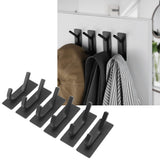 6Pcs Adhesive Hook Stainless Steel Dual Prong Wall Mounted Black for Towel Clothes - Extra Image