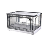 Storage Box Side Doors Clear Large Capacity Container with Wheel for Home Office Tea White 3 Door 27L