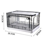 Storage Box Side Doors Clear Large Capacity Container with Wheel for Home Office Tea White 3 Door 27L